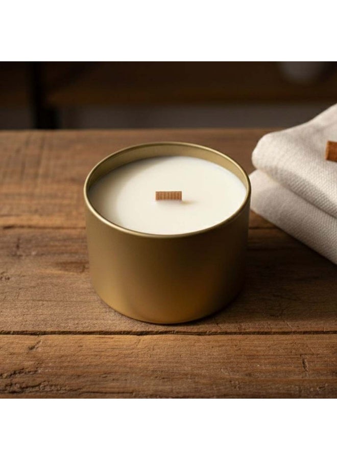 Inches Home Golden wick candle jar – vanilla - Image 1